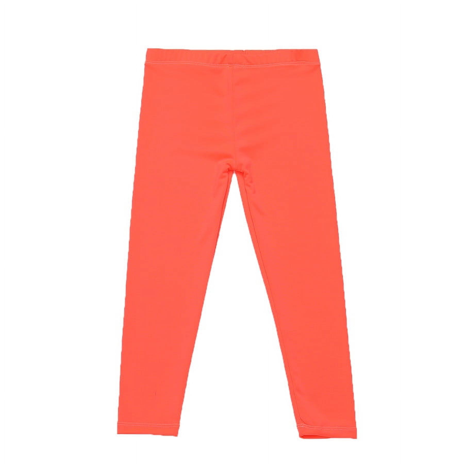 ZACPNCV Kid Girls Candy Color Leggings Solid Color Leggings Casual Yoga Pants Tights Trousers Orange 7-8 Years